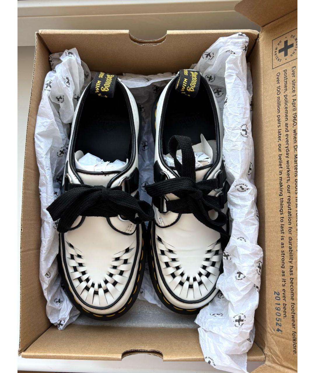 DR. MARTENS Белые кожаные ботинки, фото 2