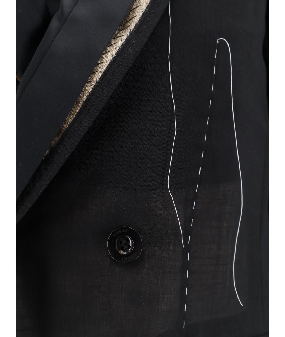 SACAI Черный полиэстеровый жакет/пиджак, фото 3