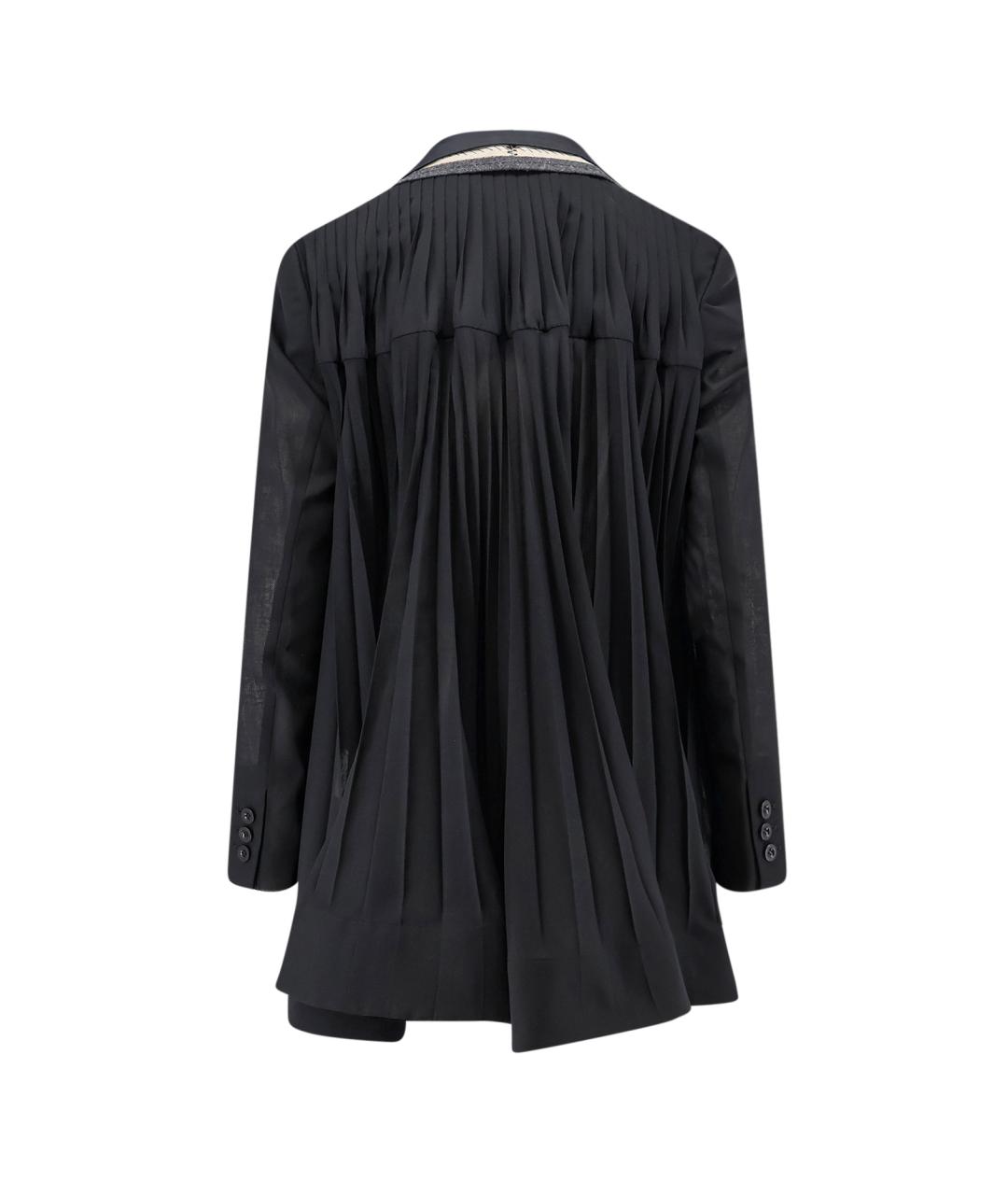 SACAI Черный полиэстеровый жакет/пиджак, фото 2