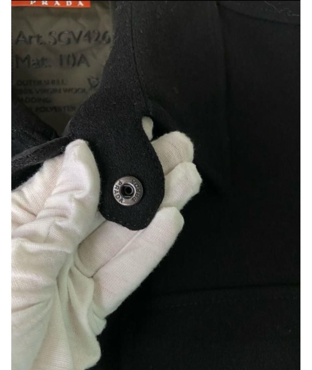 PRADA Черное шерстяное пальто, фото 7