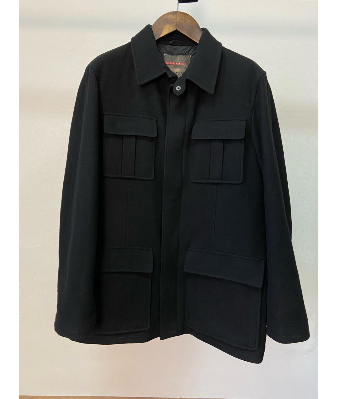 PRADA Черное шерстяное пальто, фото 8