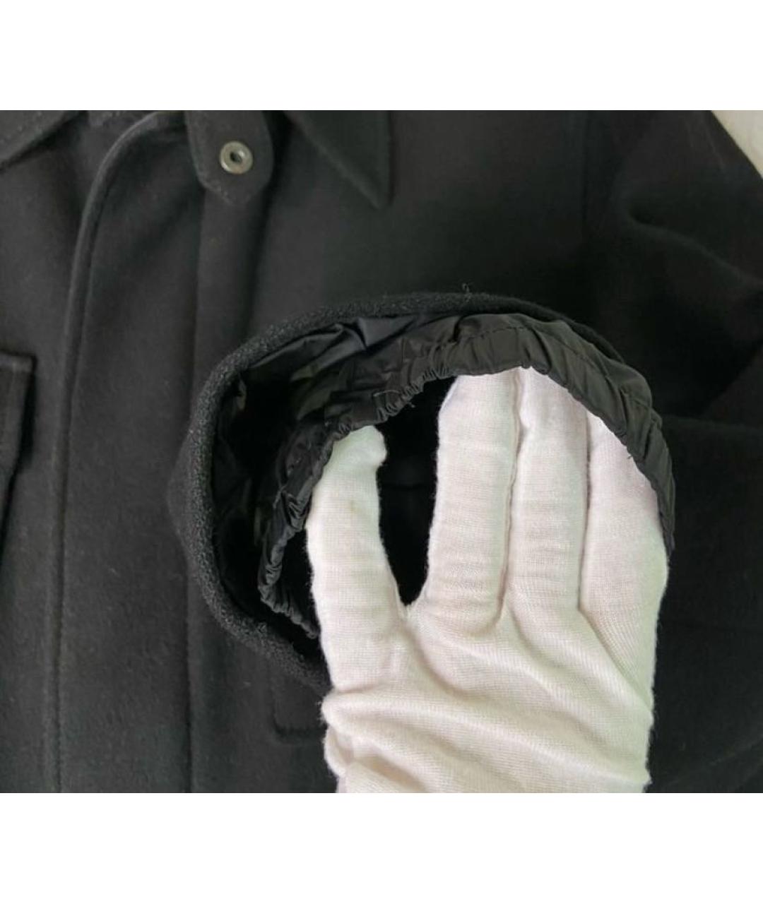PRADA Черное шерстяное пальто, фото 6