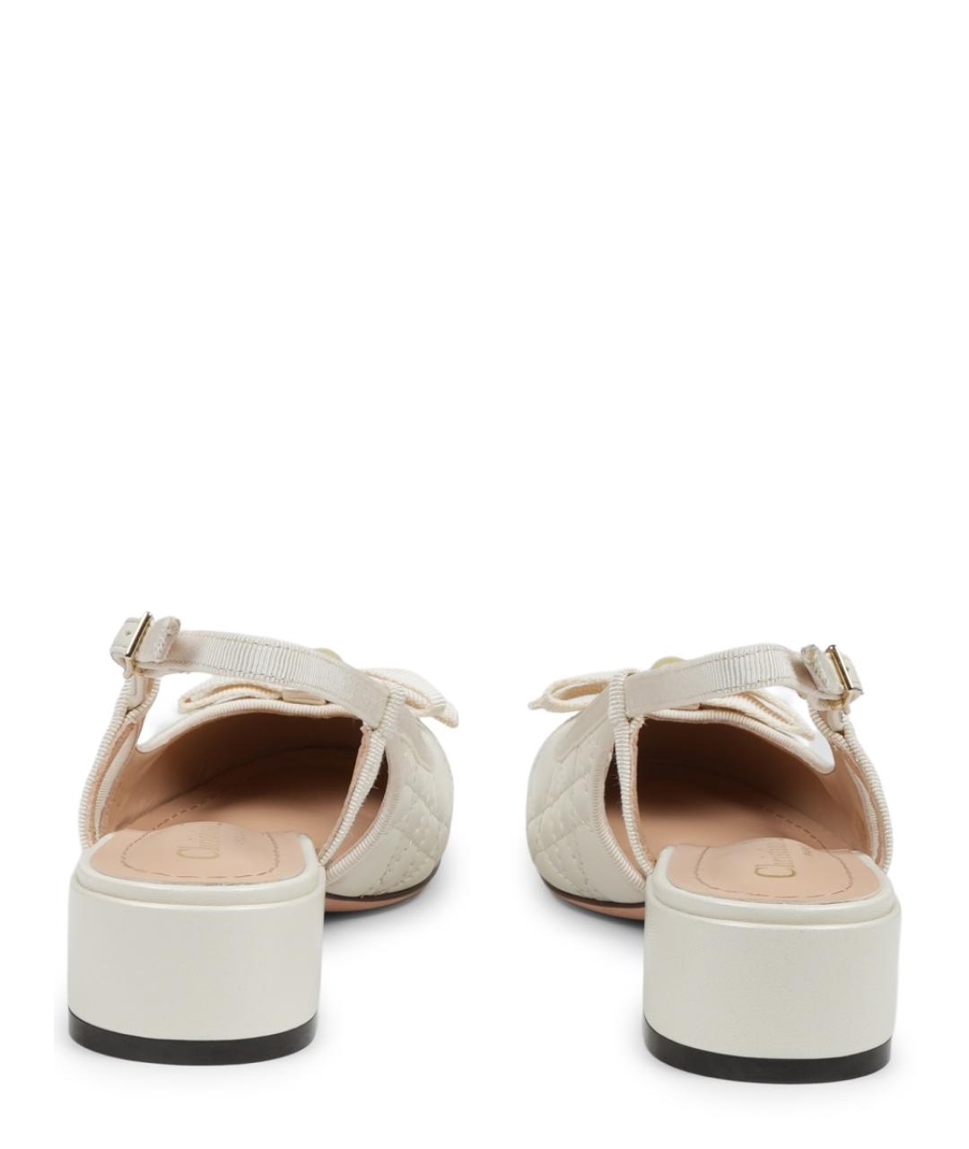 CHRISTIAN DIOR Бежевые кожаные балетки, фото 4