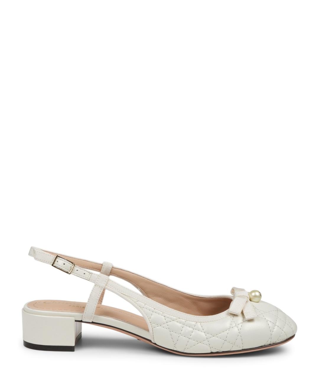 CHRISTIAN DIOR Бежевые кожаные балетки, фото 1