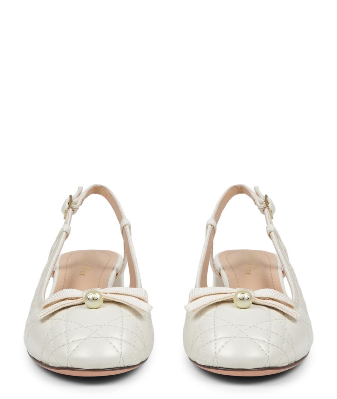 CHRISTIAN DIOR Бежевые кожаные балетки, фото 3