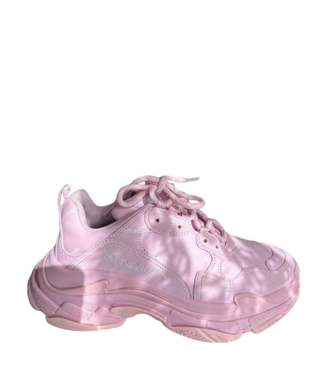 BALENCIAGA Розовые кожаные кроссовки, фото 1