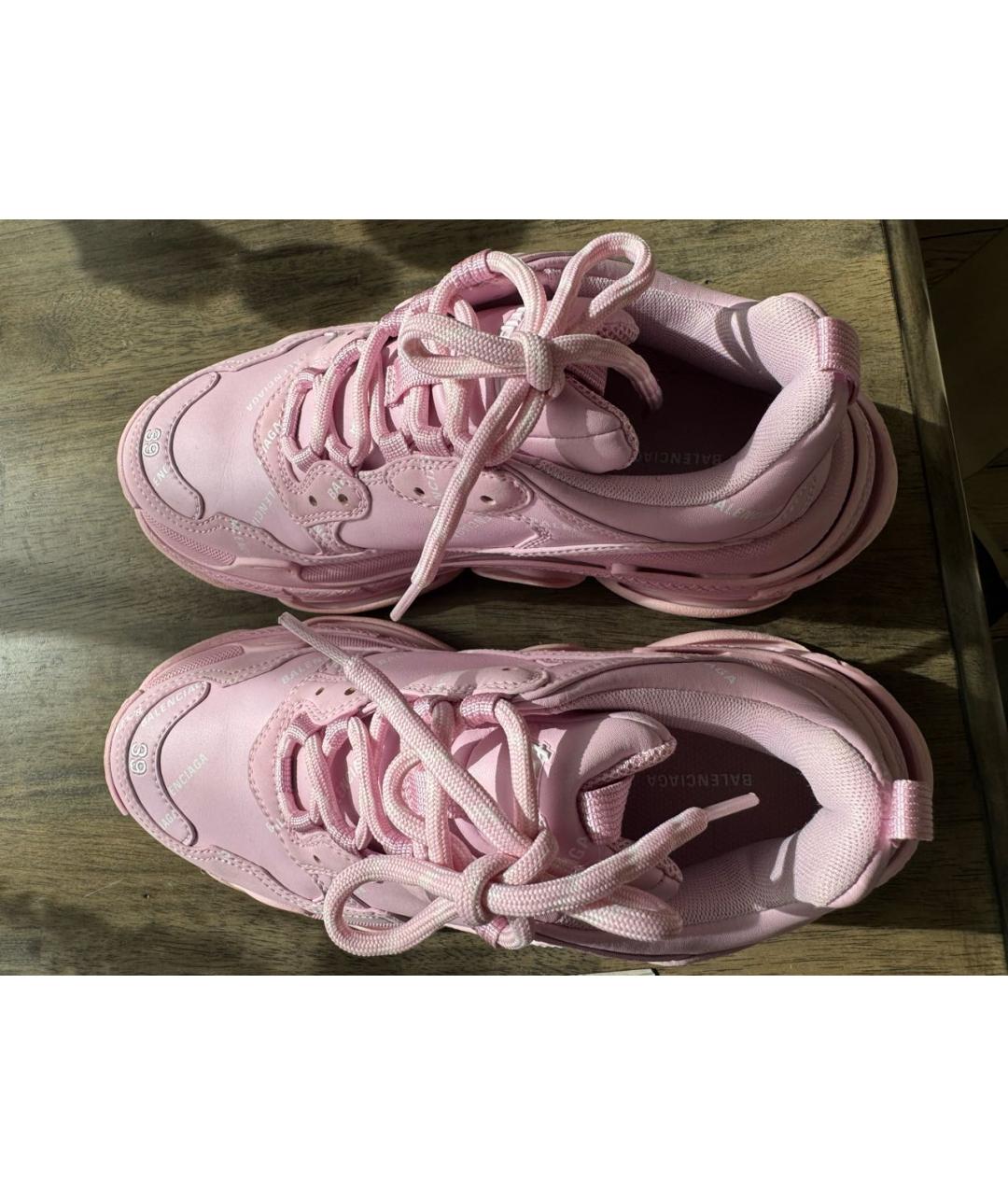 BALENCIAGA Розовые кожаные кроссовки, фото 2