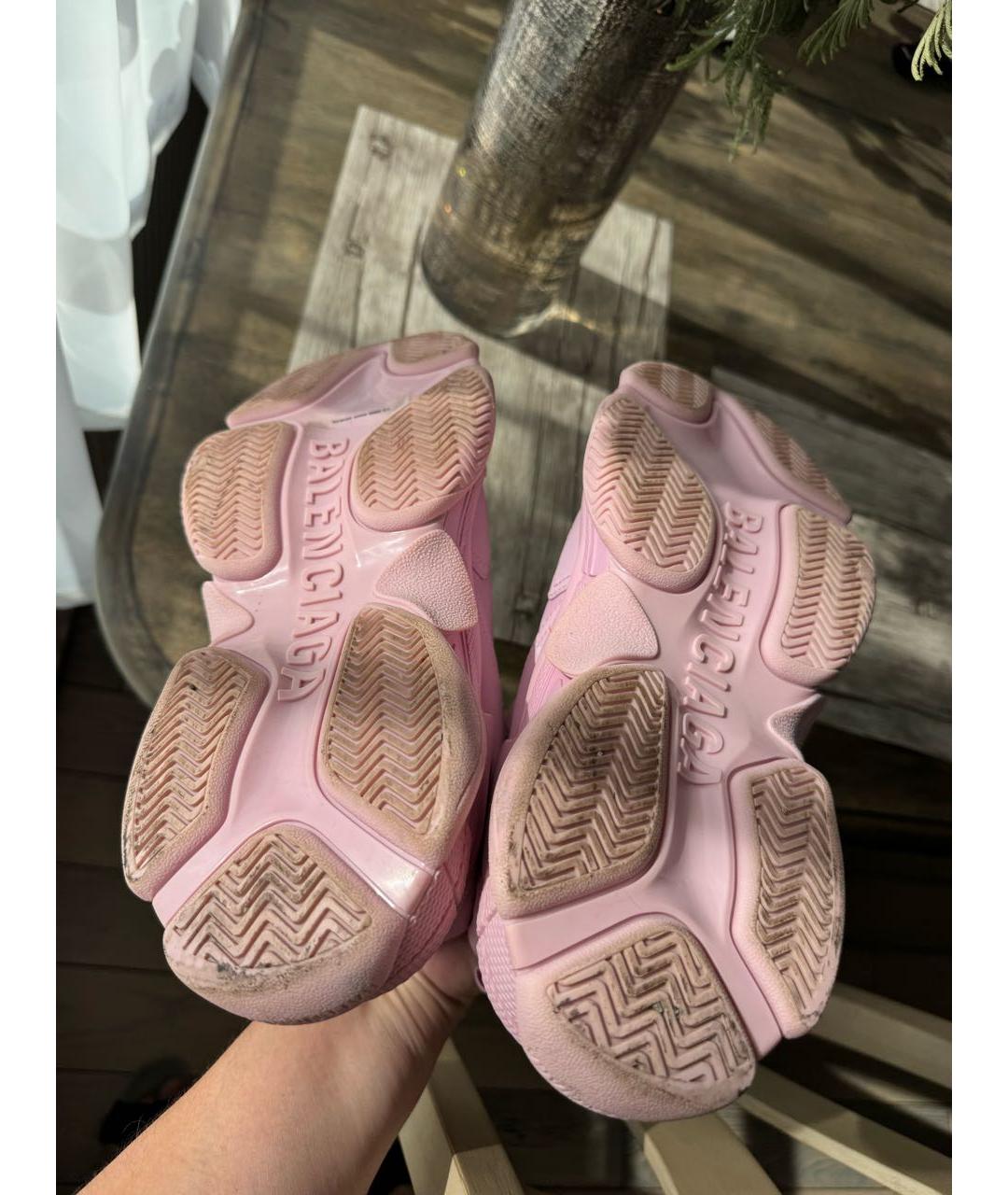 BALENCIAGA Розовые кожаные кроссовки, фото 3