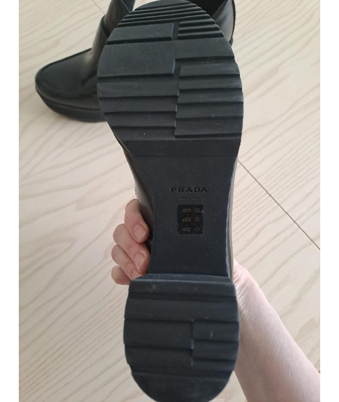 PRADA Черные кожаные туфли, фото 5