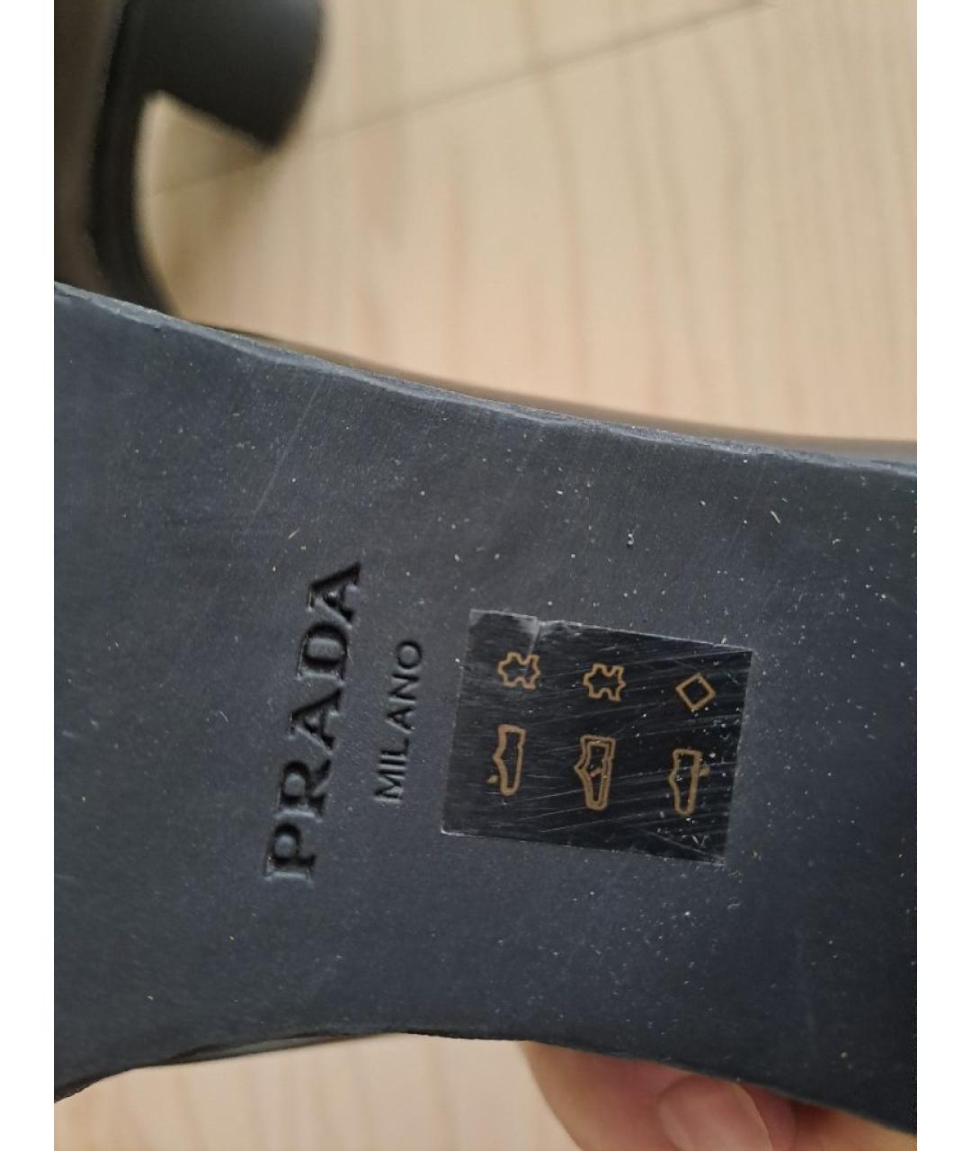 PRADA Черные кожаные туфли, фото 6