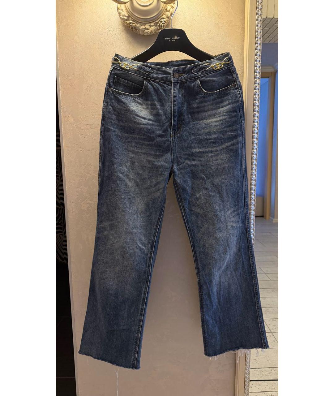 CELINE Темно-синие хлопковые прямые джинсы, фото 9