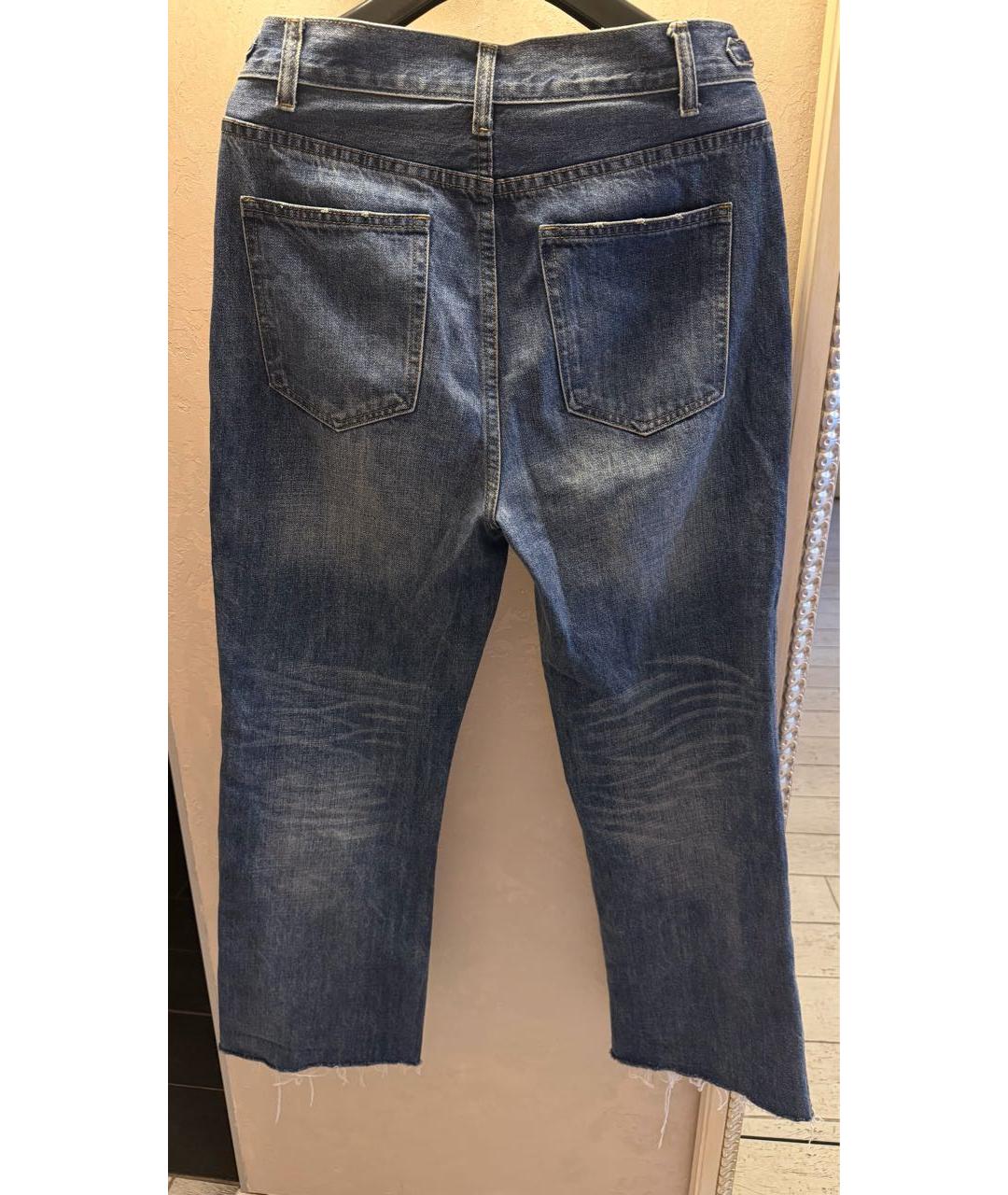 CELINE Темно-синие хлопковые прямые джинсы, фото 2