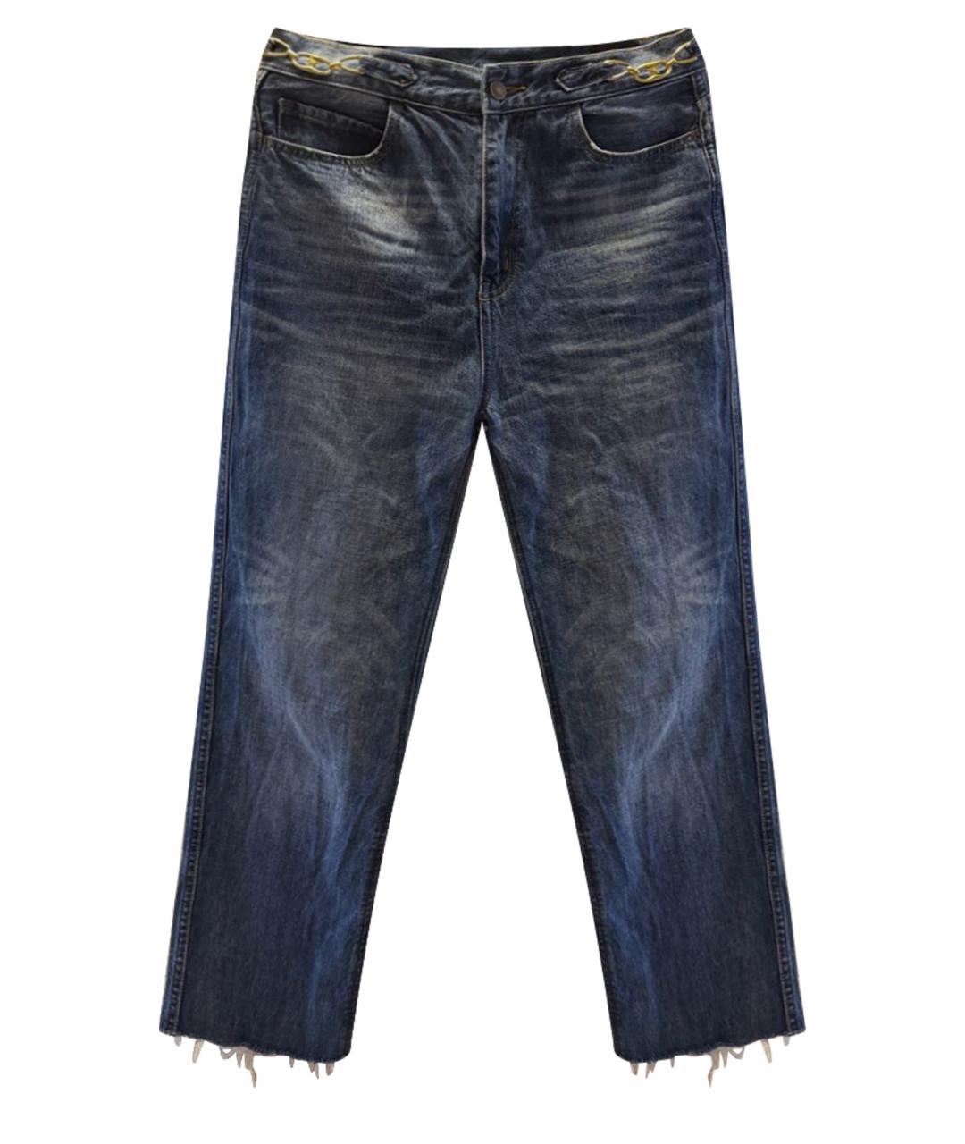 CELINE Темно-синие хлопковые прямые джинсы, фото 1