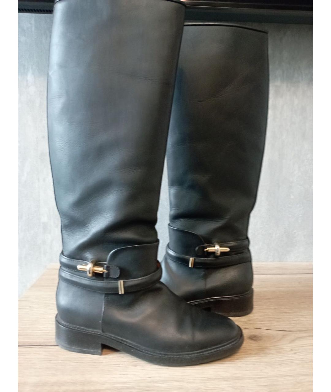BALENCIAGA Черные кожаные ботфорты, фото 4