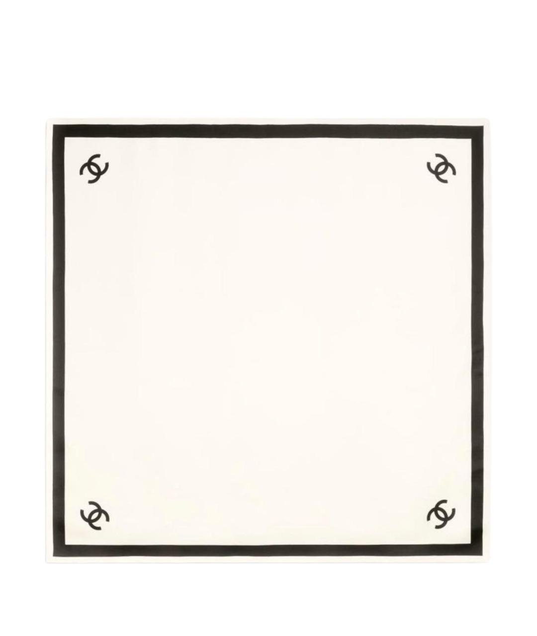 CHANEL Бежевый шелковый платок, фото 1