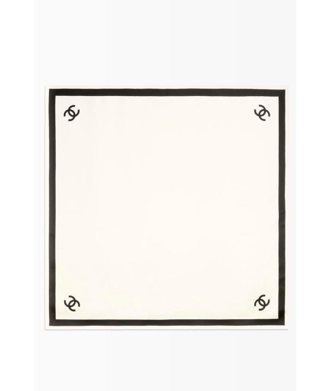 CHANEL Бежевый шелковый платок, фото 3