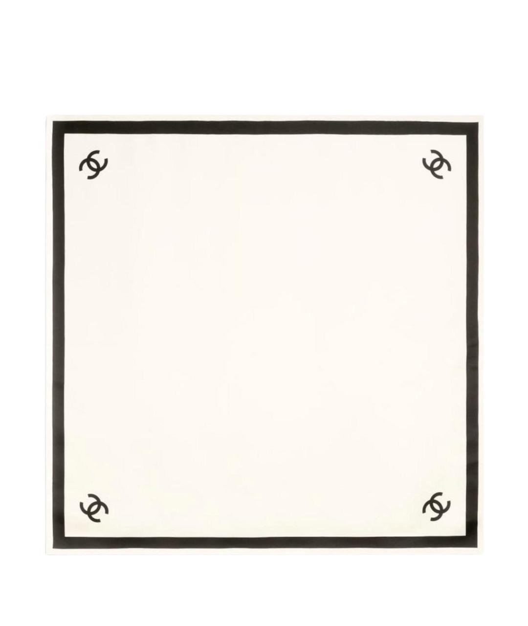 CHANEL Белый шелковый платок, фото 1