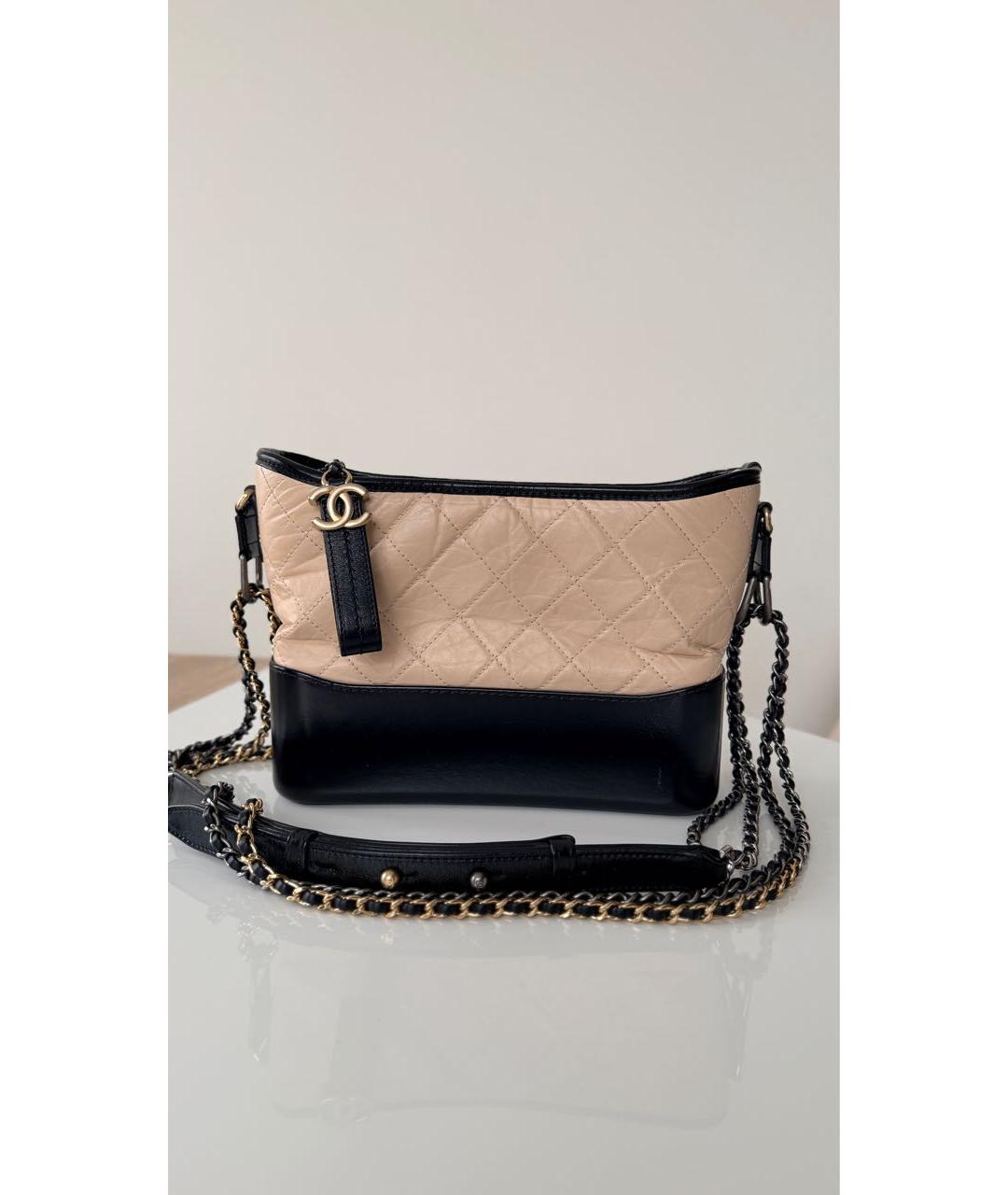 CHANEL Бежевая кожаная сумка через плечо, фото 7