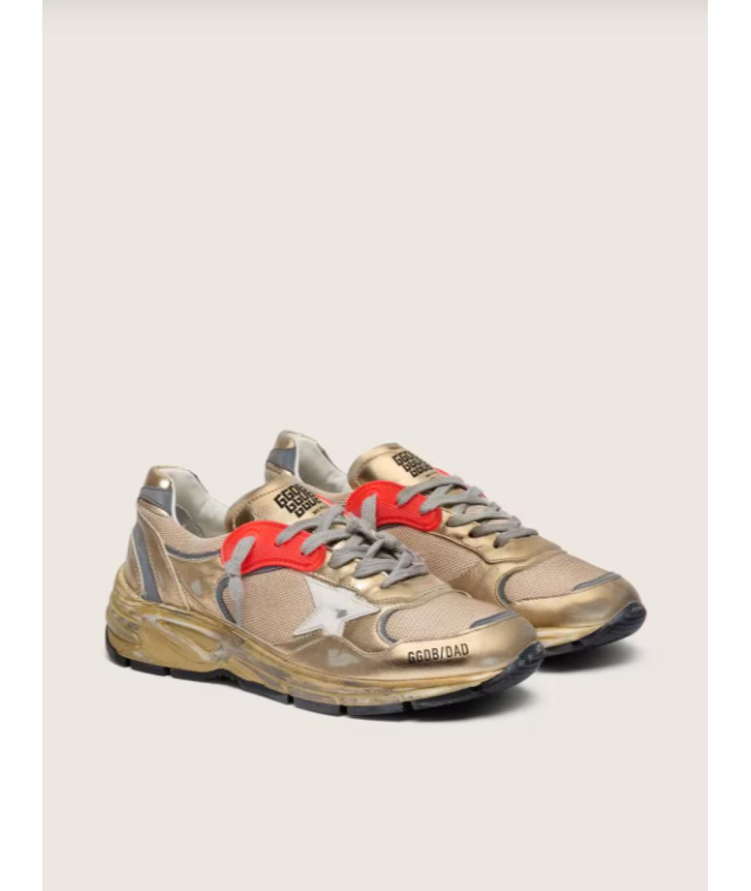 GOLDEN GOOSE DELUXE BRAND Золотые кожаные кроссовки, фото 2