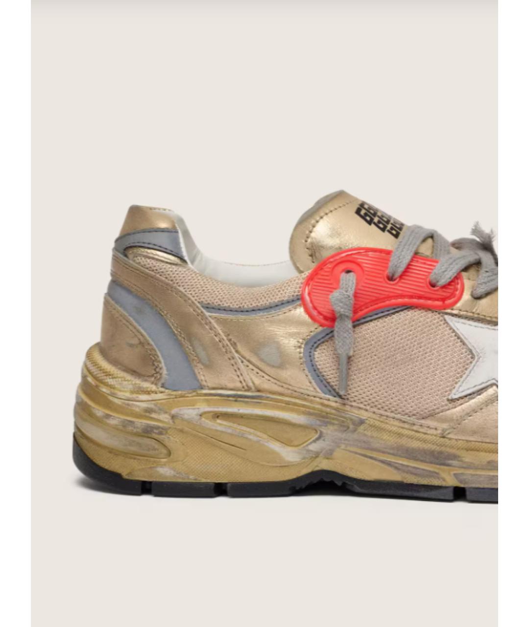 GOLDEN GOOSE DELUXE BRAND Золотые кожаные кроссовки, фото 4