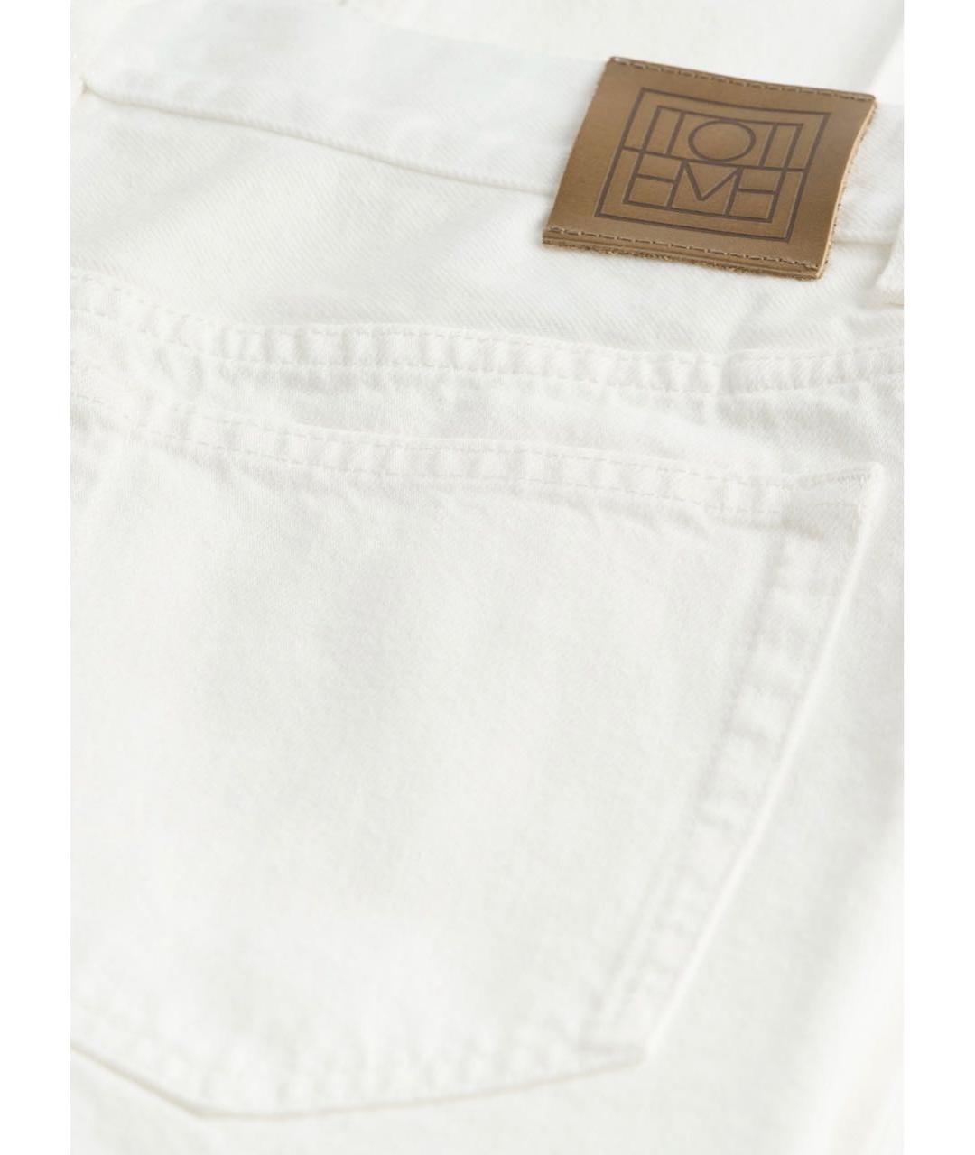 TOTEME Белые хлопковые прямые джинсы, фото 6