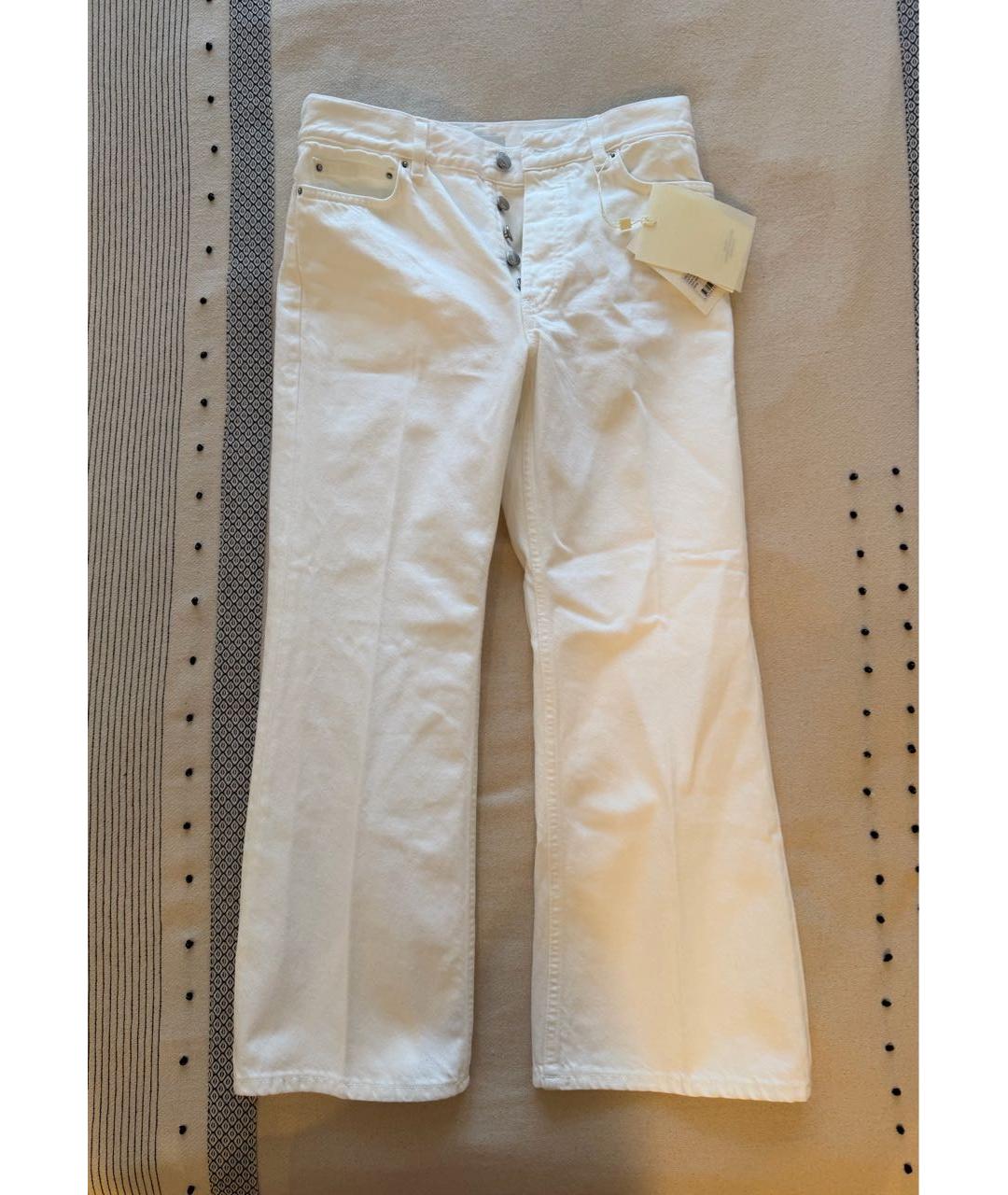 TOTEME Белые хлопковые прямые джинсы, фото 2