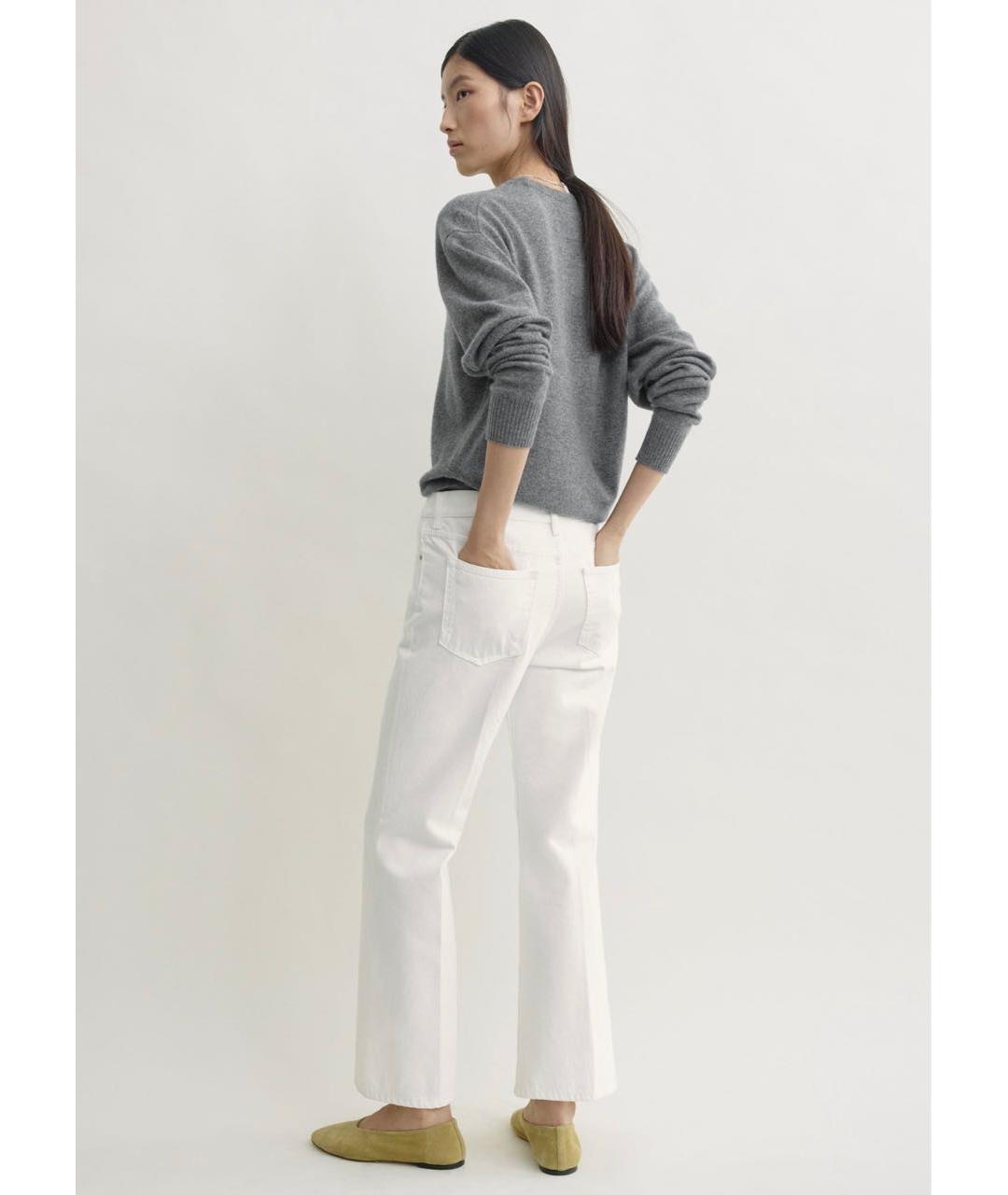 TOTEME Белые хлопковые прямые джинсы, фото 4