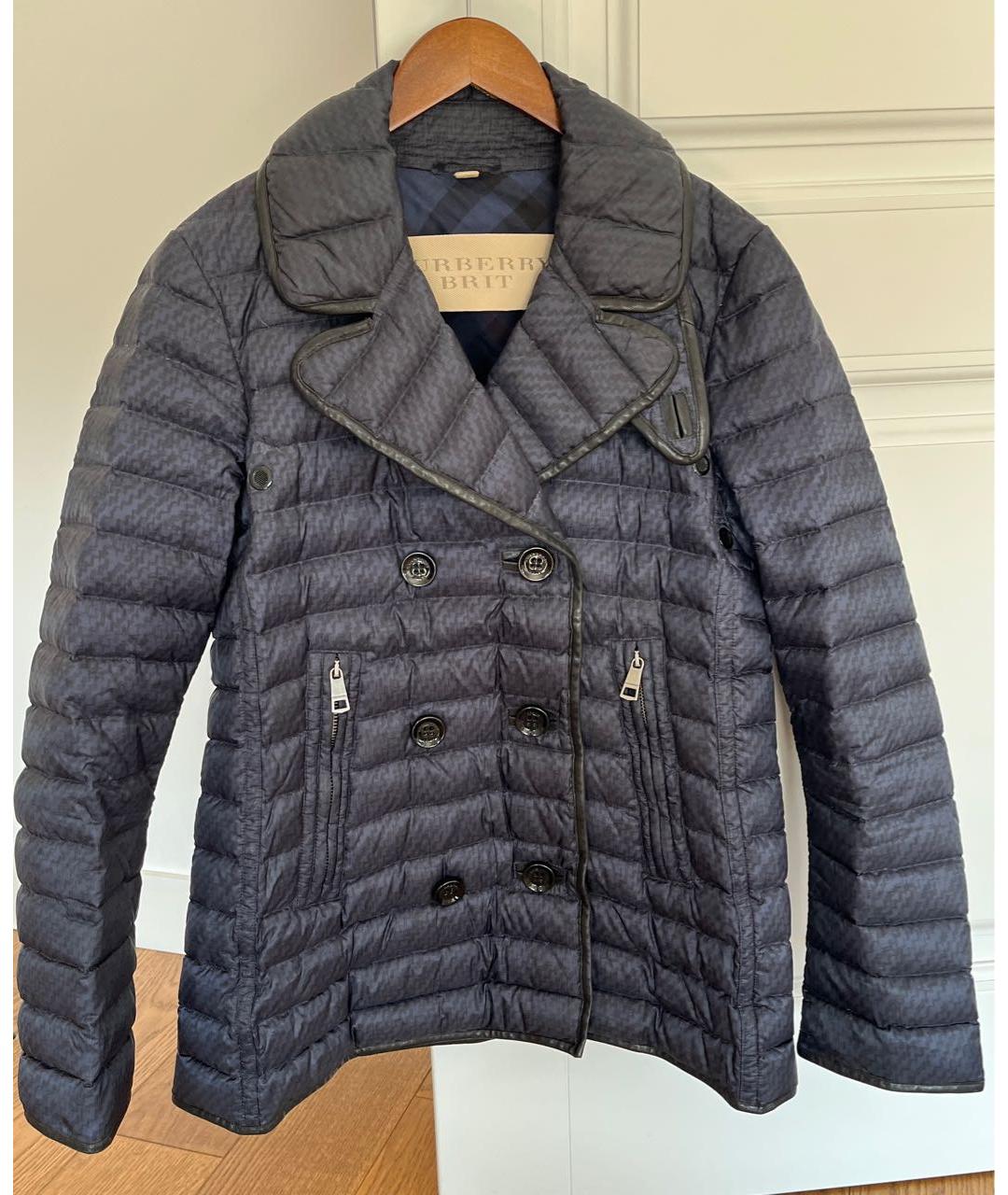 BURBERRY Темно-синяя полиэстеровая куртка, фото 9