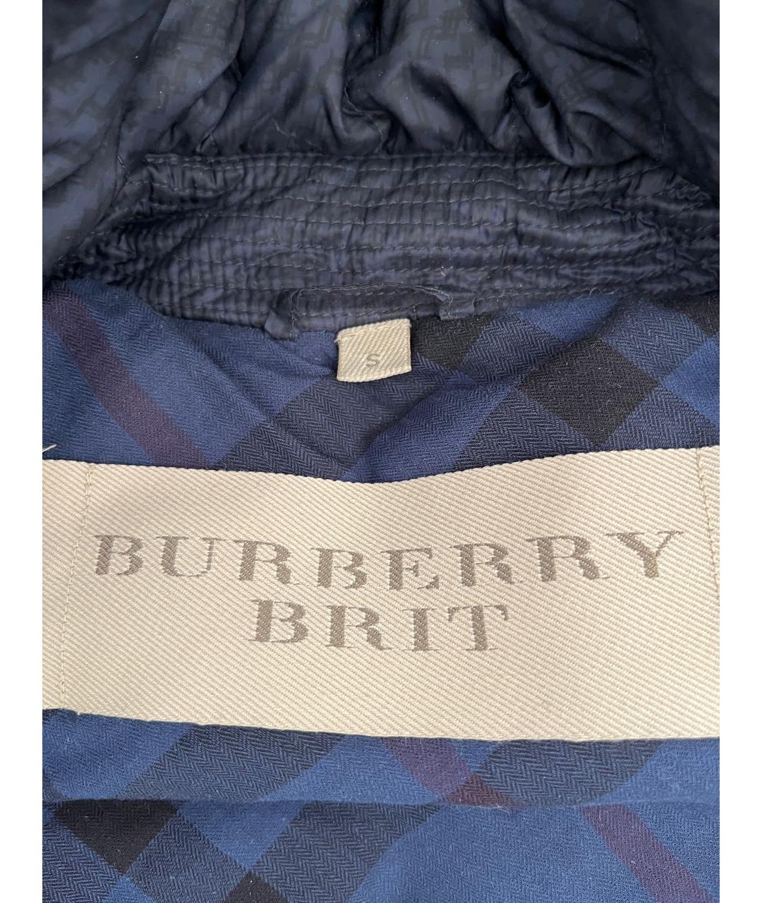 BURBERRY Темно-синяя полиэстеровая куртка, фото 7