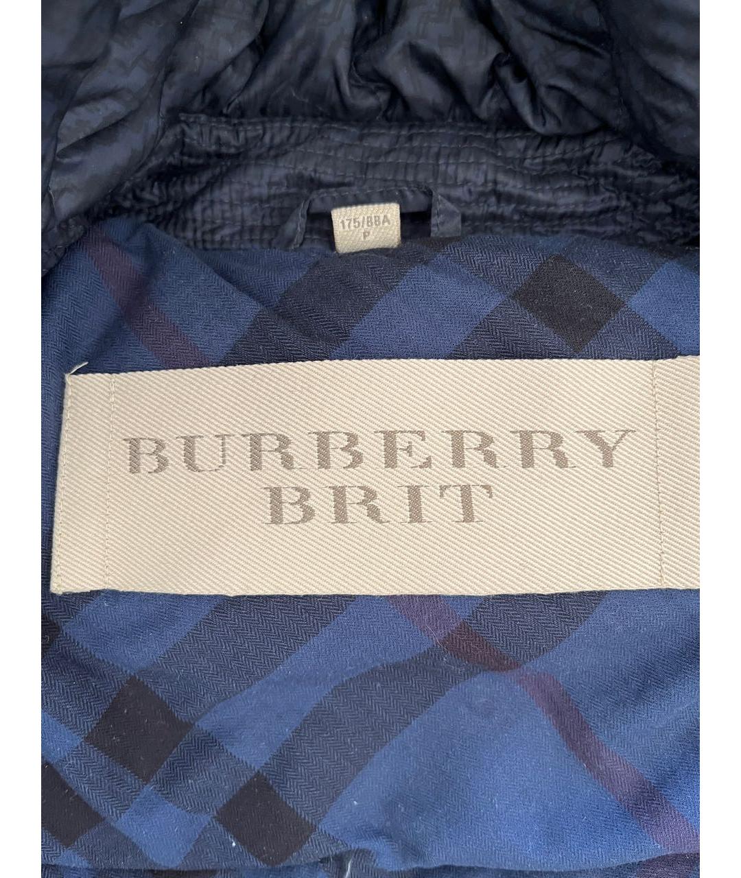 BURBERRY Темно-синяя полиэстеровая куртка, фото 6