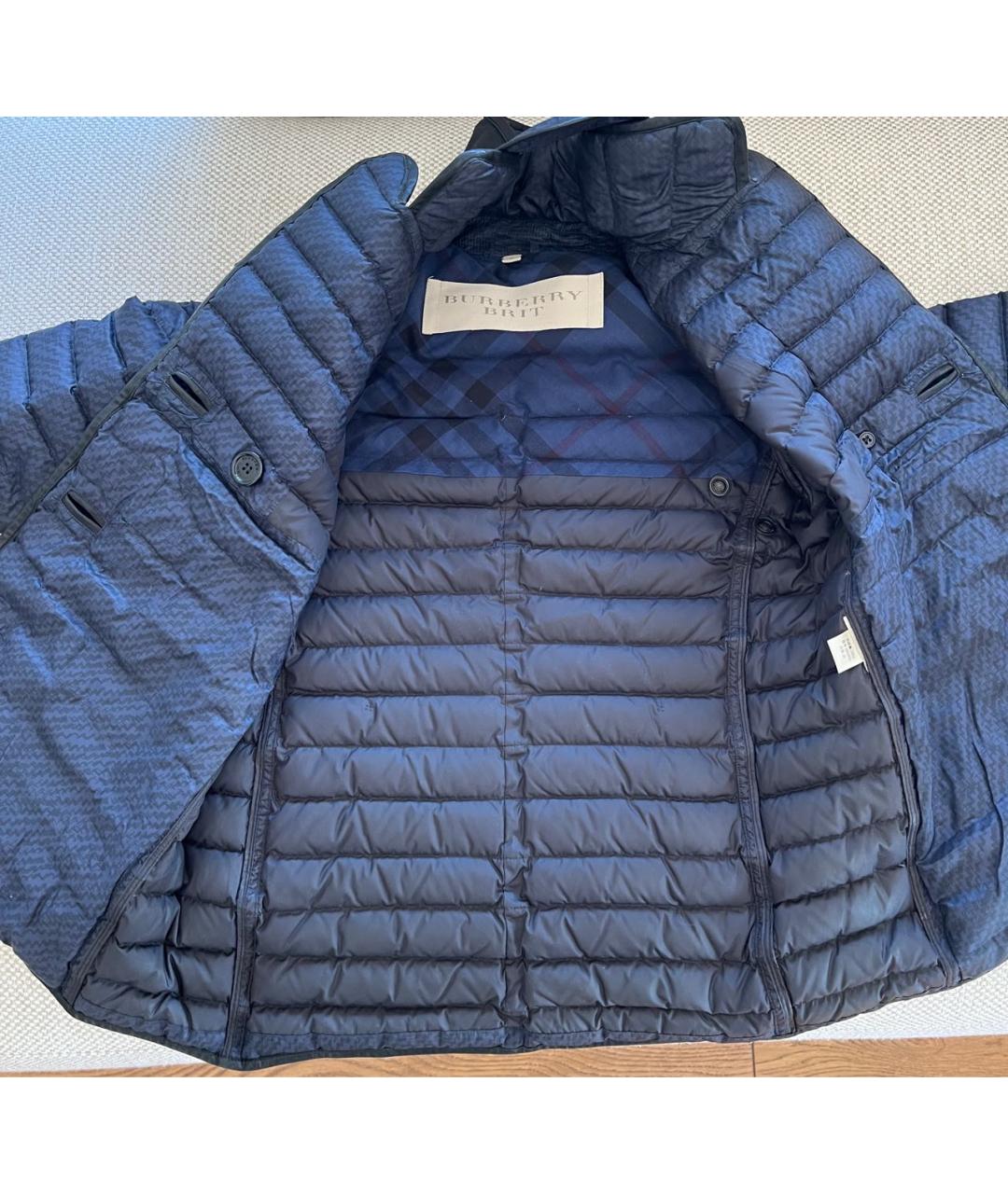 BURBERRY Темно-синяя полиэстеровая куртка, фото 8