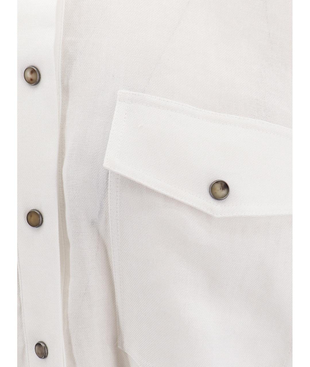 BRUNELLO CUCINELLI Белая хлопковая рубашка, фото 3