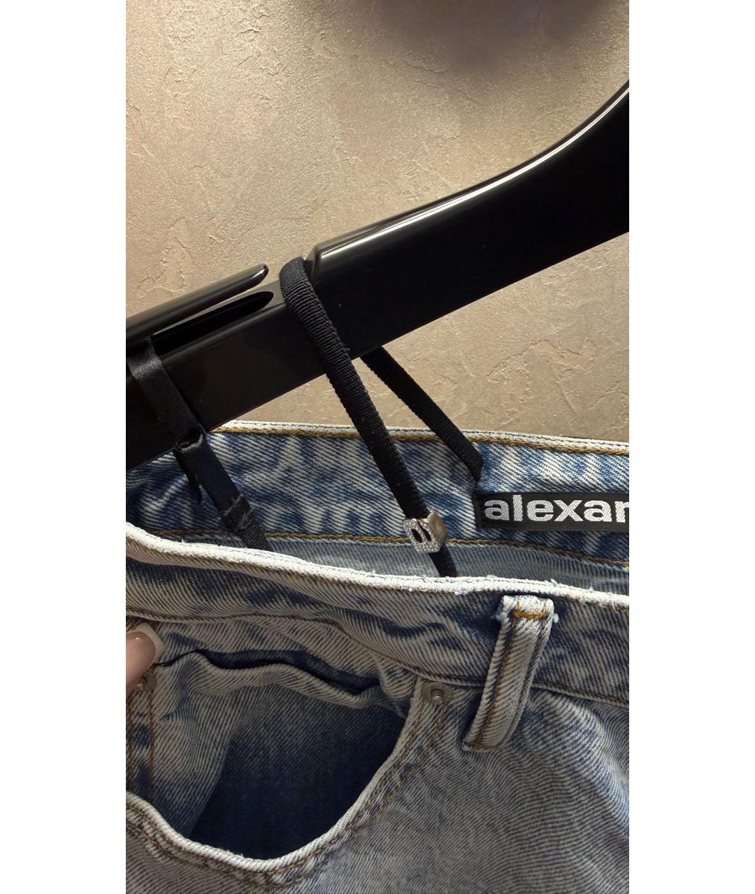 ALEXANDER WANG Голубые хлопковые прямые джинсы, фото 8