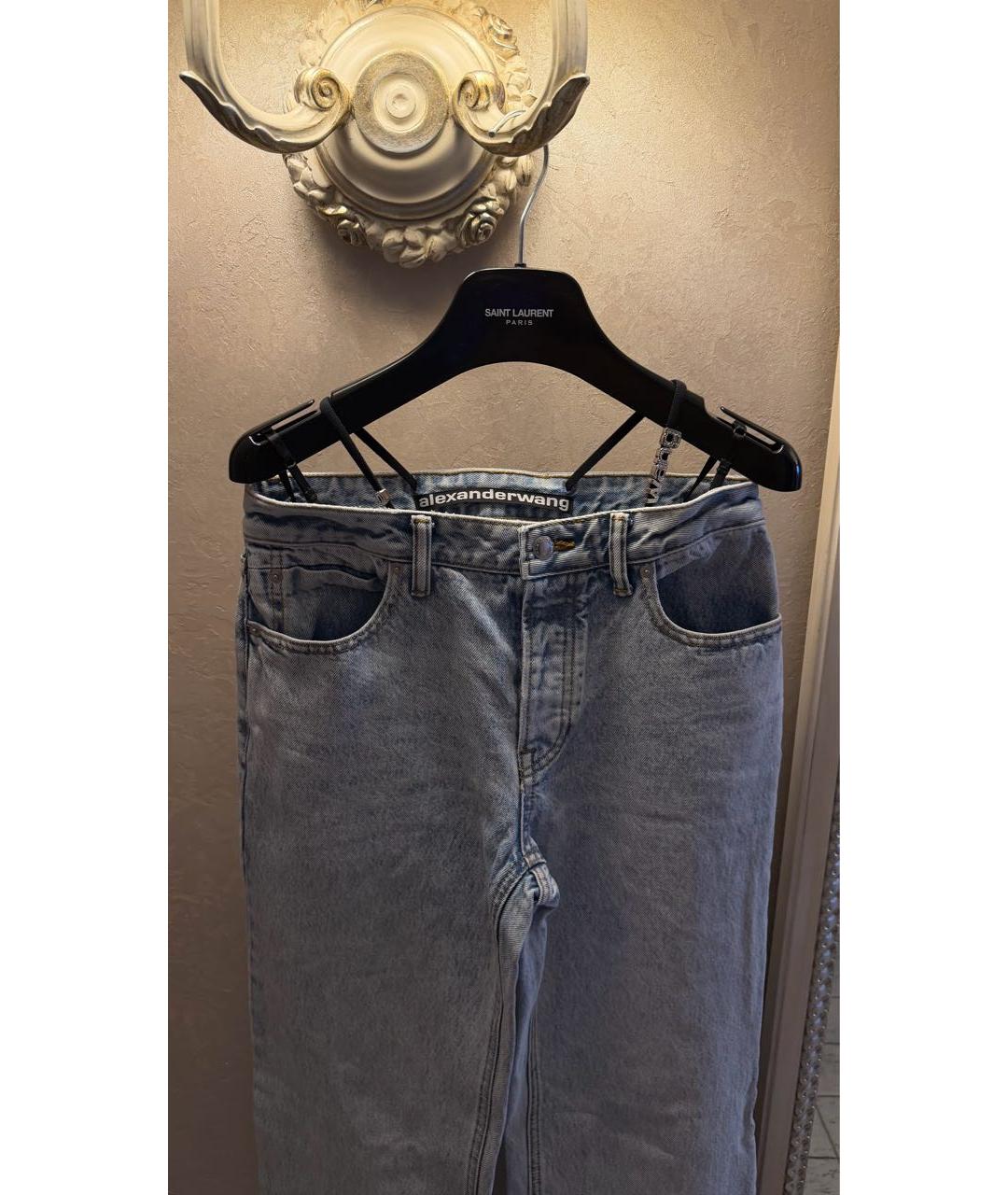 ALEXANDER WANG Голубые хлопковые прямые джинсы, фото 6
