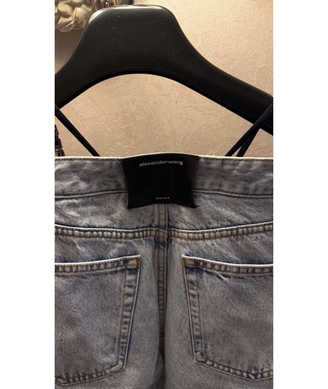 ALEXANDER WANG Голубые хлопковые прямые джинсы, фото 3