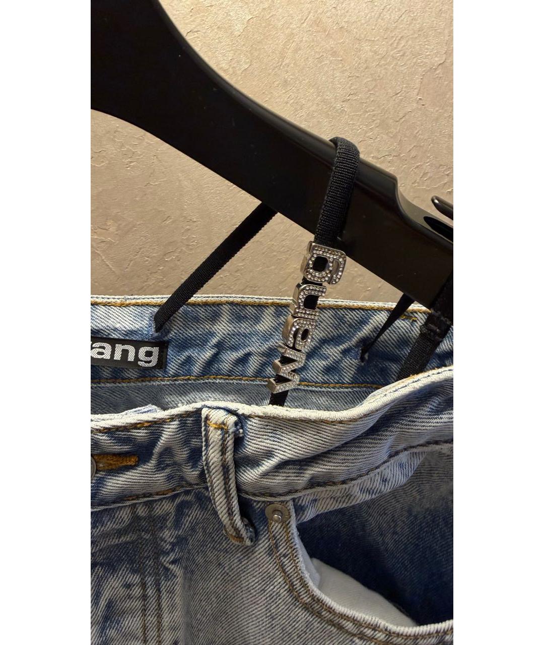 ALEXANDER WANG Голубые хлопковые прямые джинсы, фото 7