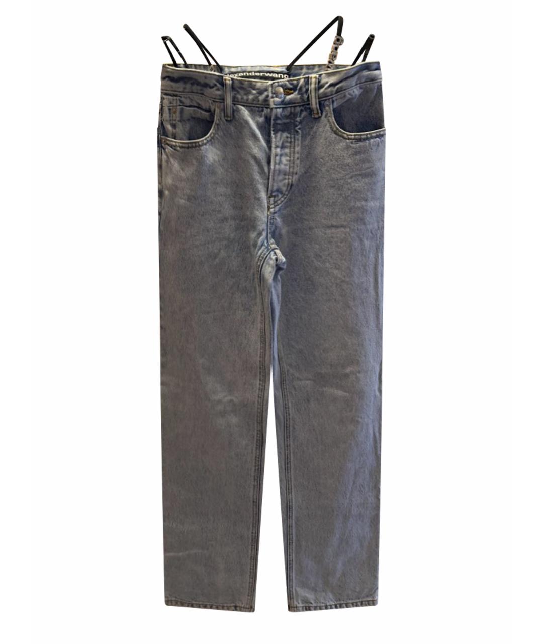 ALEXANDER WANG Голубые хлопковые прямые джинсы, фото 1