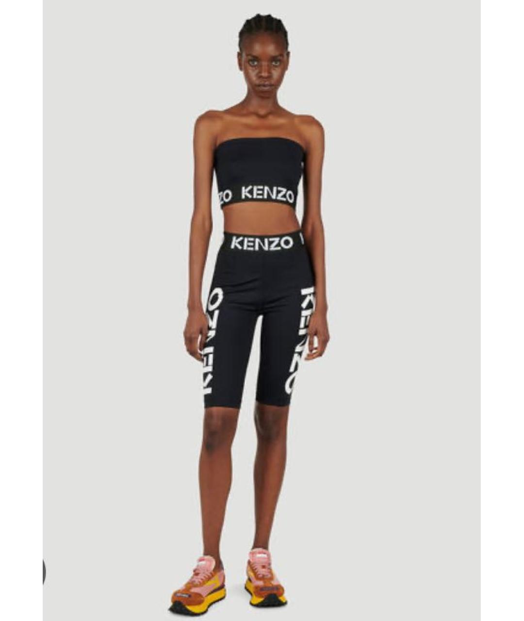 KENZO Черные полиамидовые леггинсы и велосипедки, фото 2