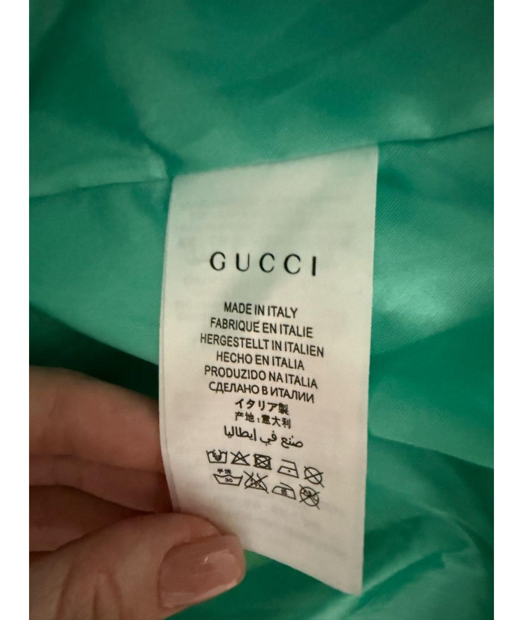 GUCCI Бирюзовая шелковая куртка, фото 3