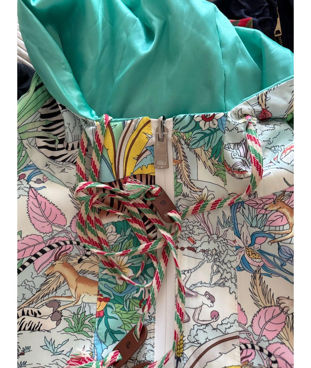 GUCCI Бирюзовая шелковая куртка, фото 4