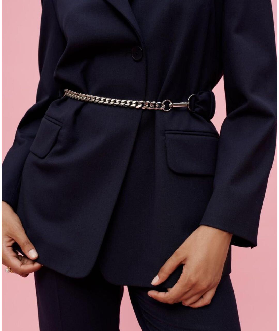 MAJE Темно-синий шерстяной костюм с брюками, фото 4