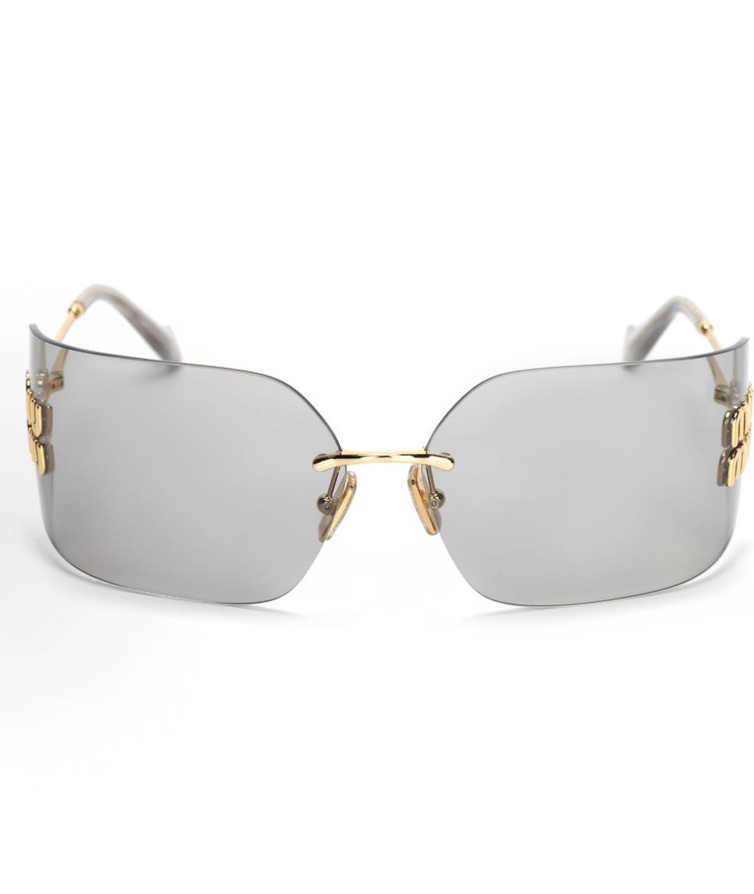 MIU MIU Серые металлические солнцезащитные очки, фото 2