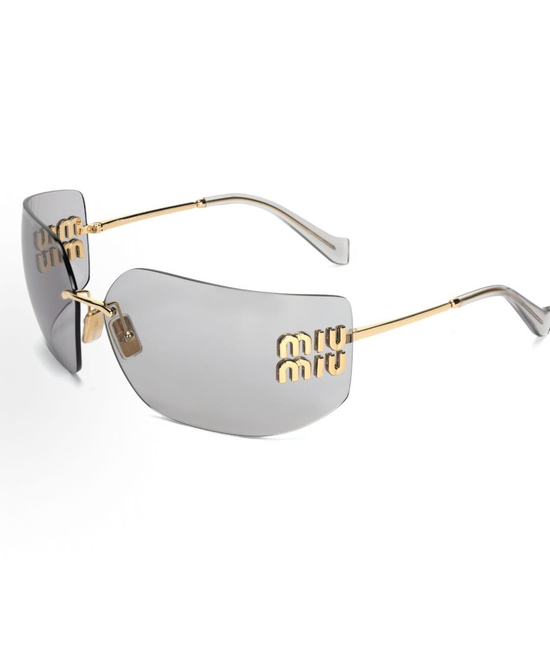 MIU MIU Серые металлические солнцезащитные очки, фото 6