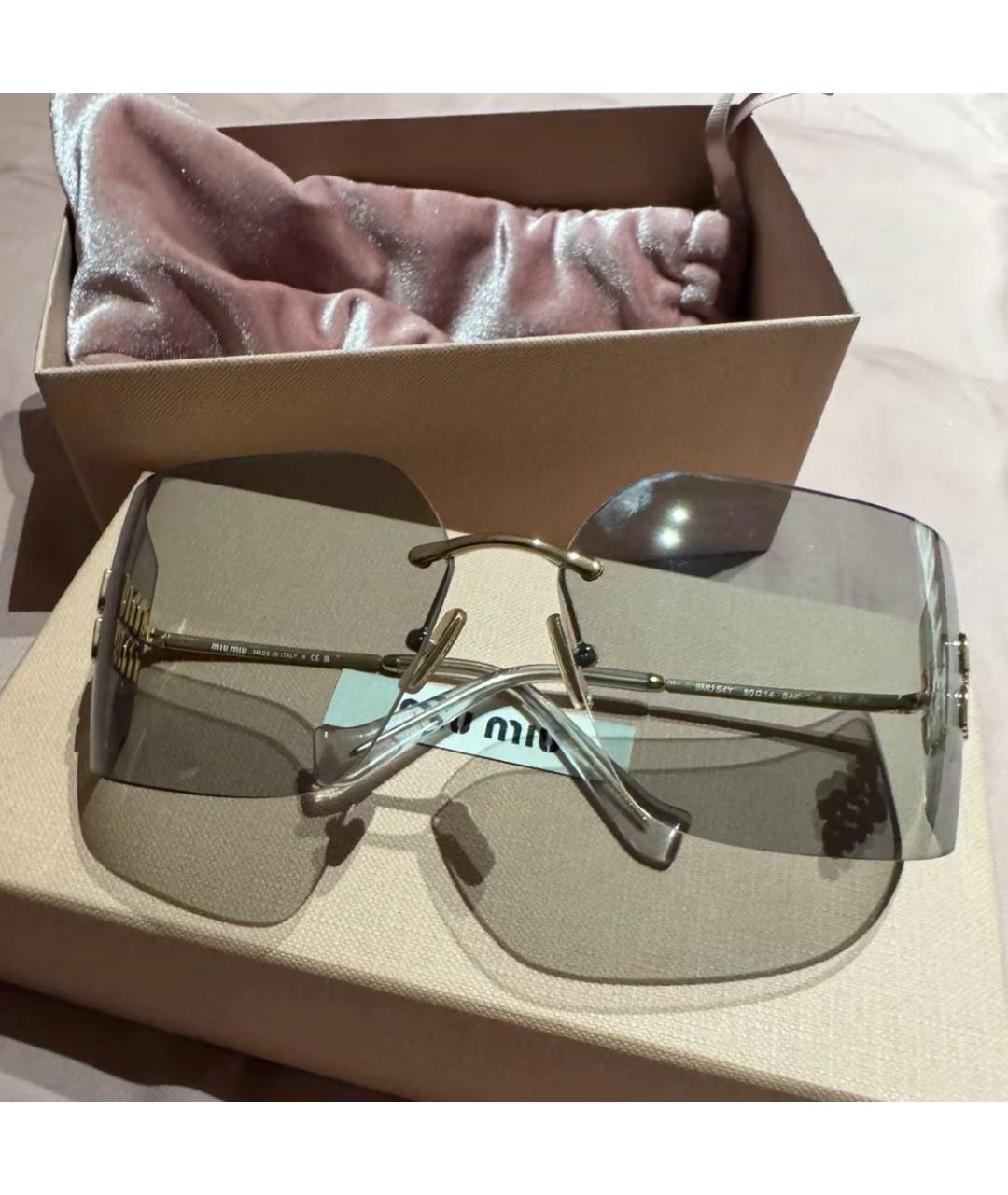 MIU MIU Серые металлические солнцезащитные очки, фото 5