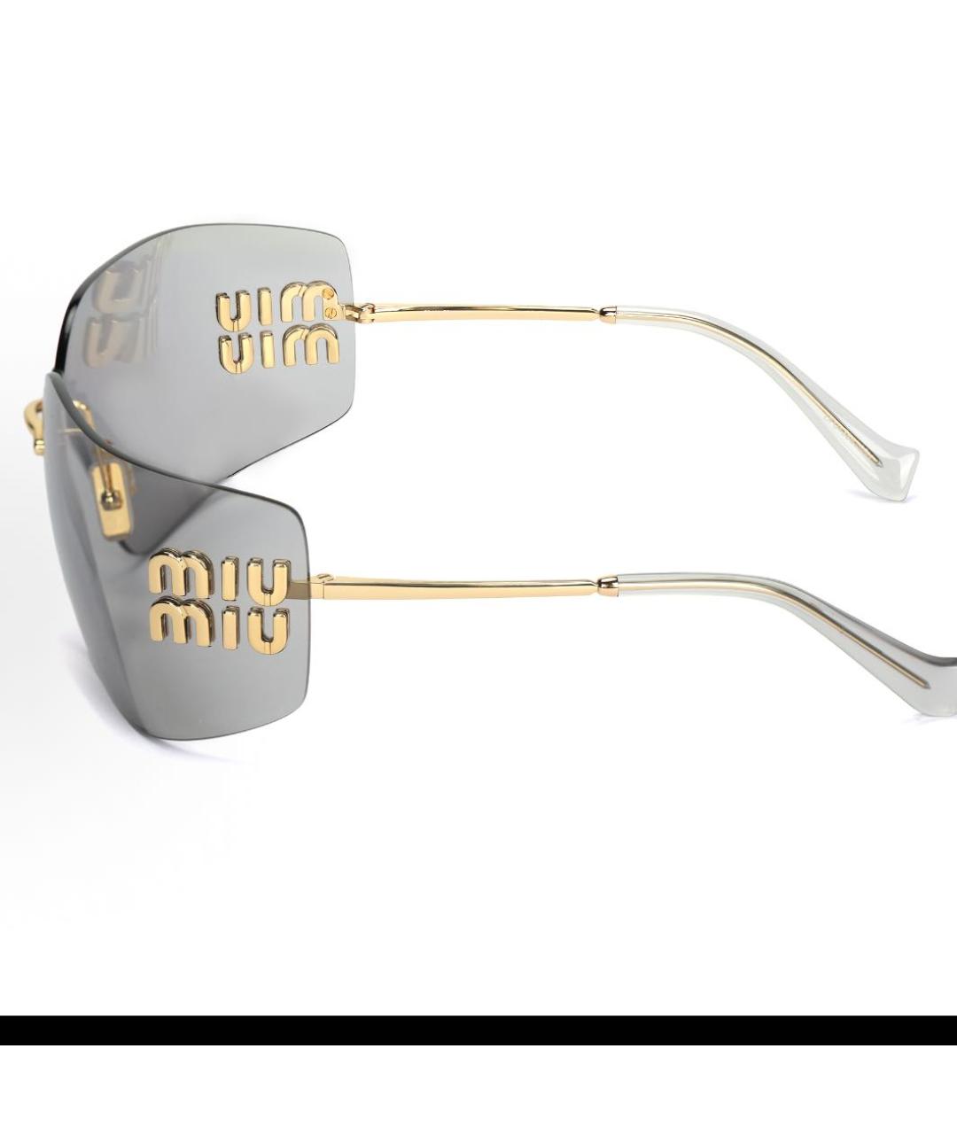 MIU MIU Серые металлические солнцезащитные очки, фото 3
