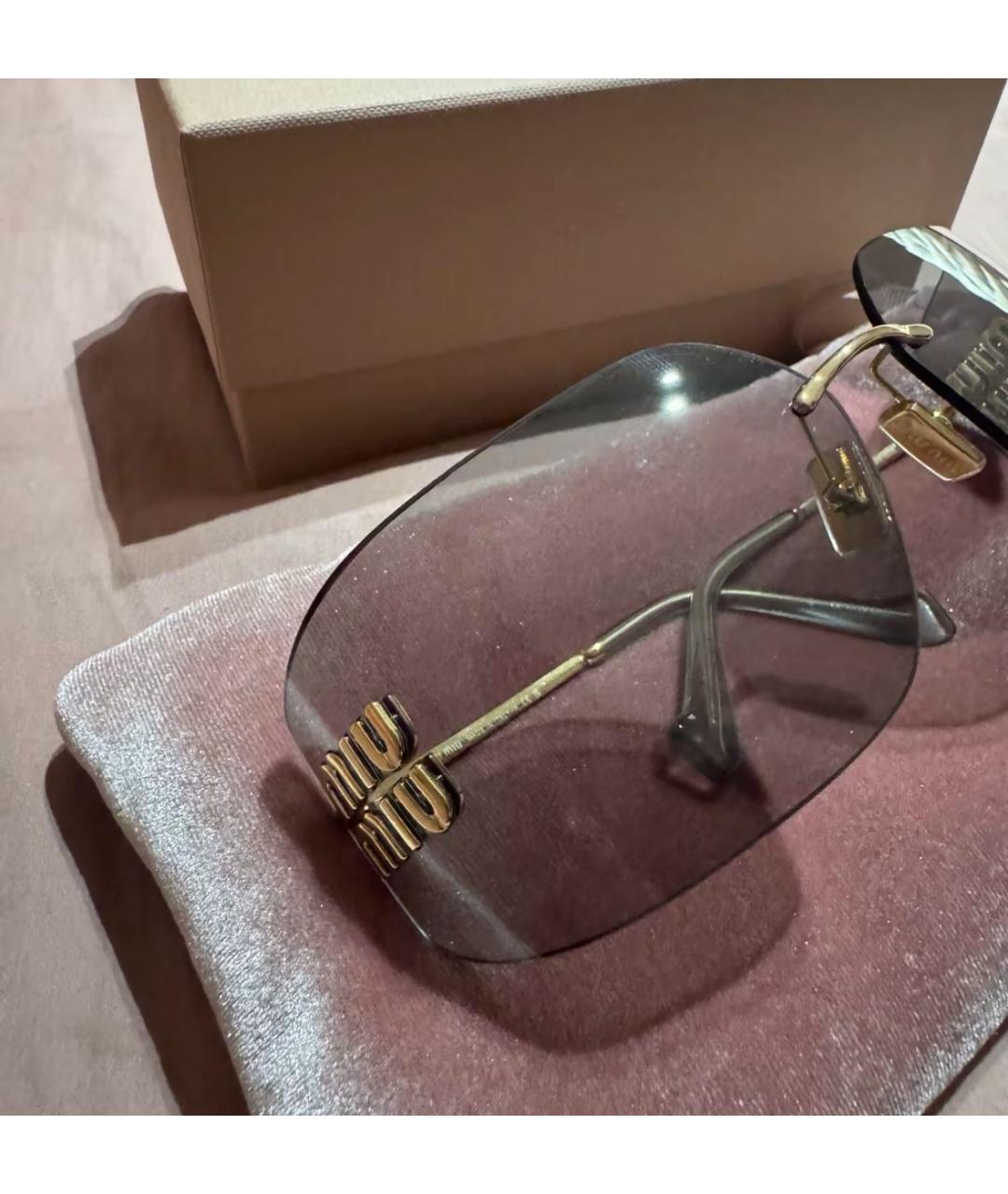 MIU MIU Серые металлические солнцезащитные очки, фото 4