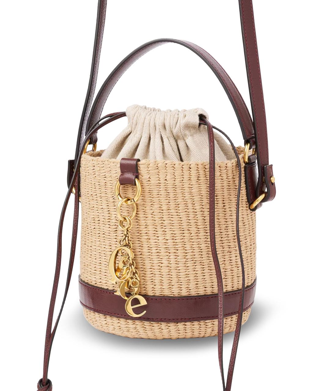 CHLOE Бежевая пелетеная сумка тоут, фото 3