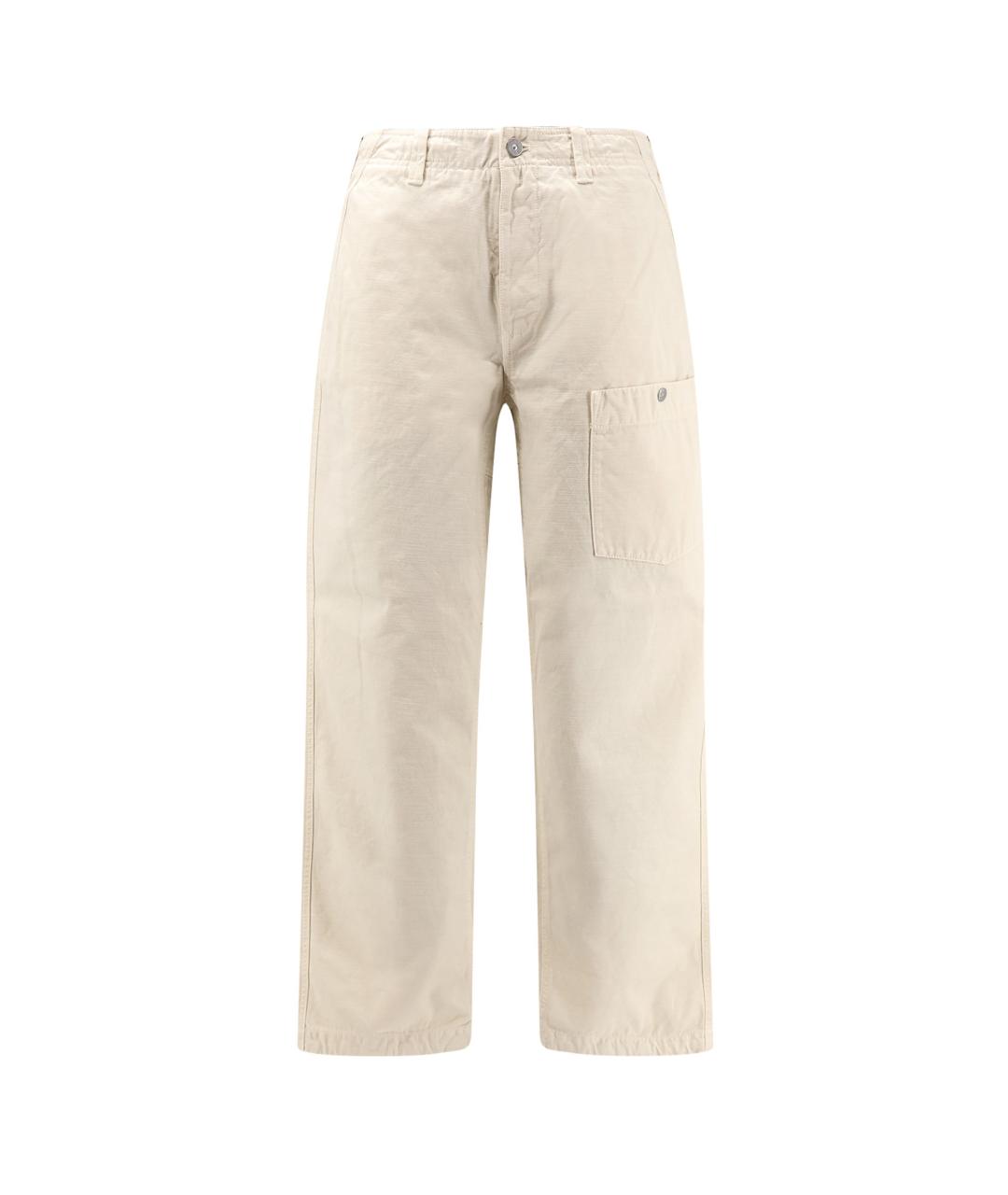 STONE ISLAND Белые хлопковые повседневные брюки, фото 1