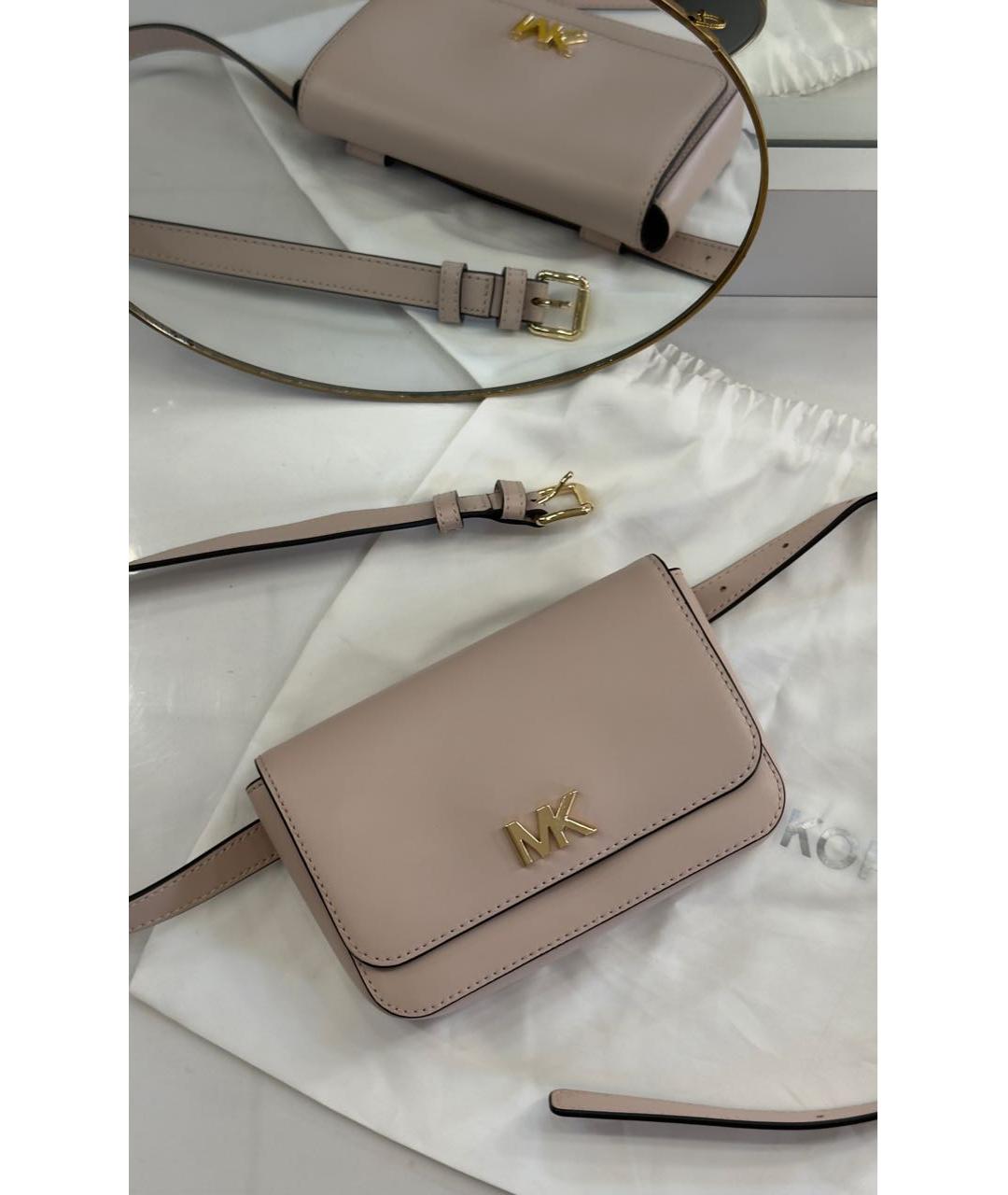 MICHAEL MICHAEL KORS Розовая кожаная поясная сумка, фото 5