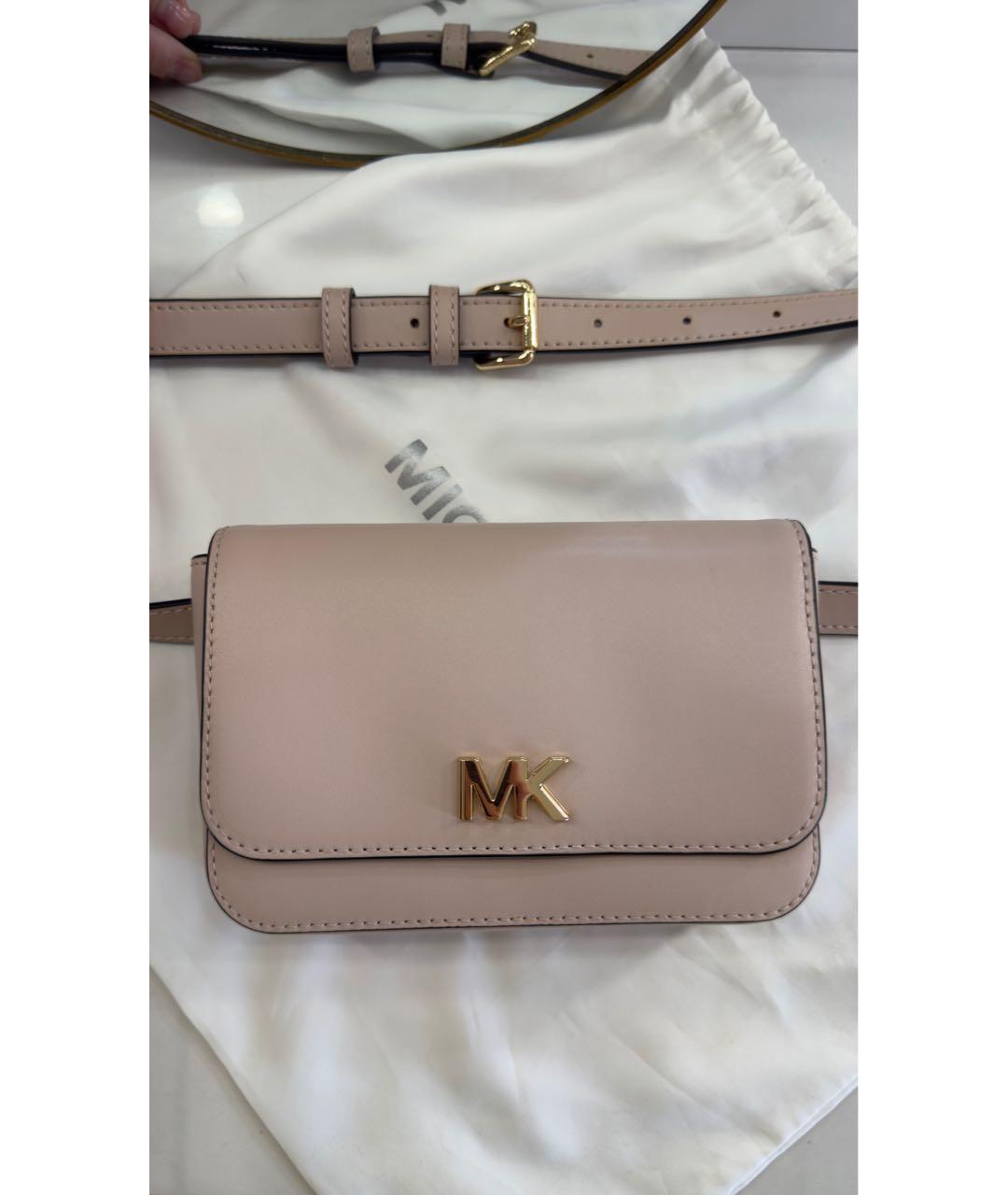 MICHAEL MICHAEL KORS Розовая кожаная поясная сумка, фото 6